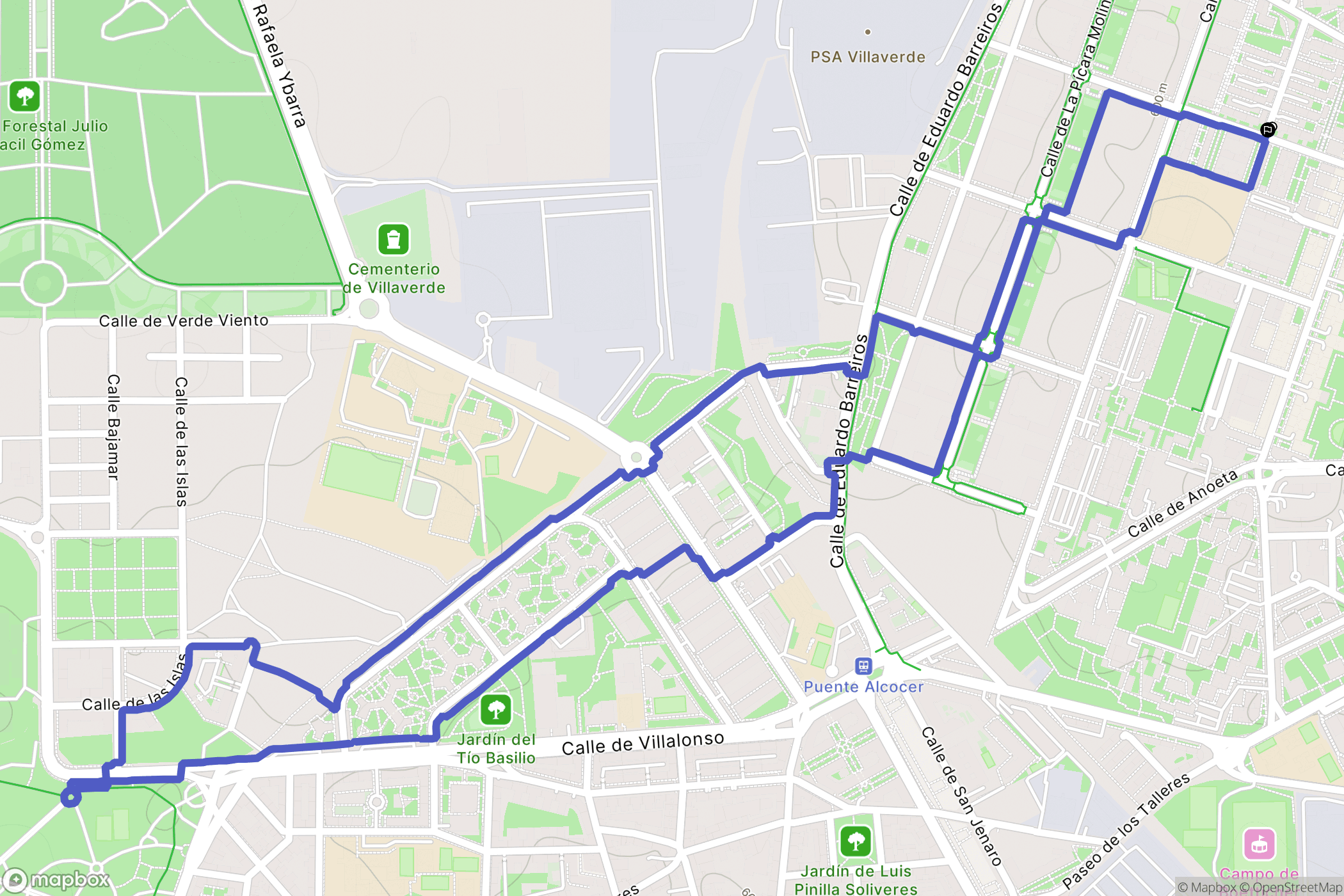 Madrid : carte du parcours de randonnée - Spain