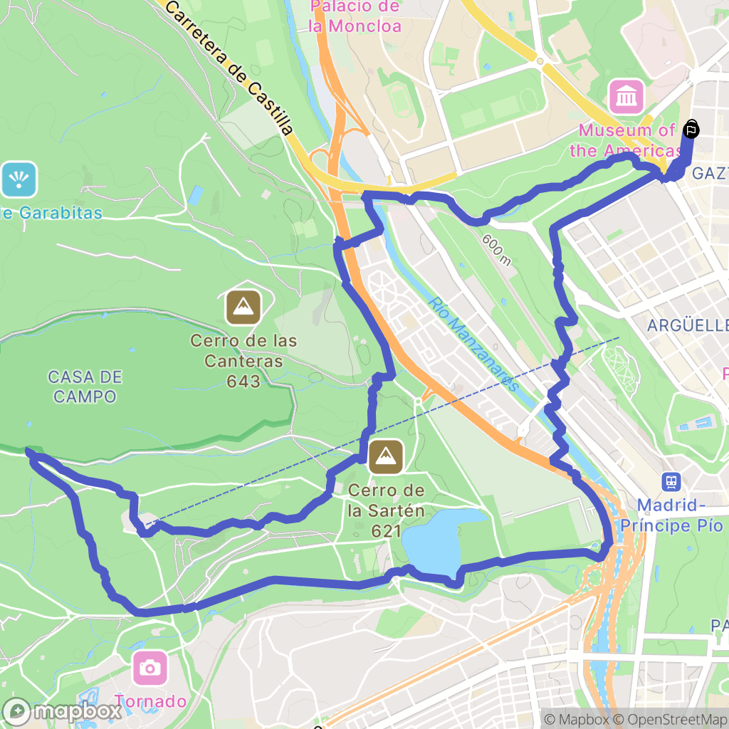 Madrid : carte du parcours de randonnée - Spain