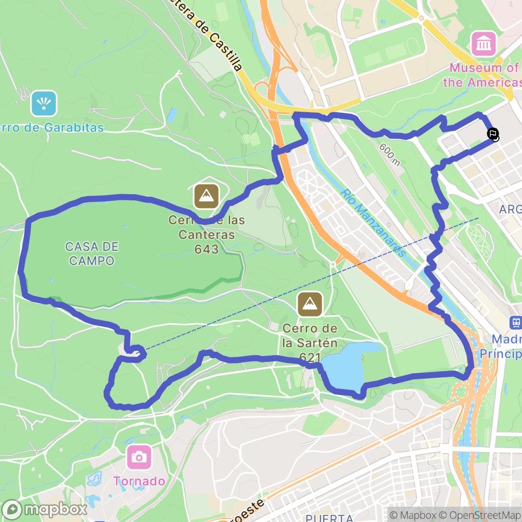 Madrid : carte du parcours de randonnée - Spain