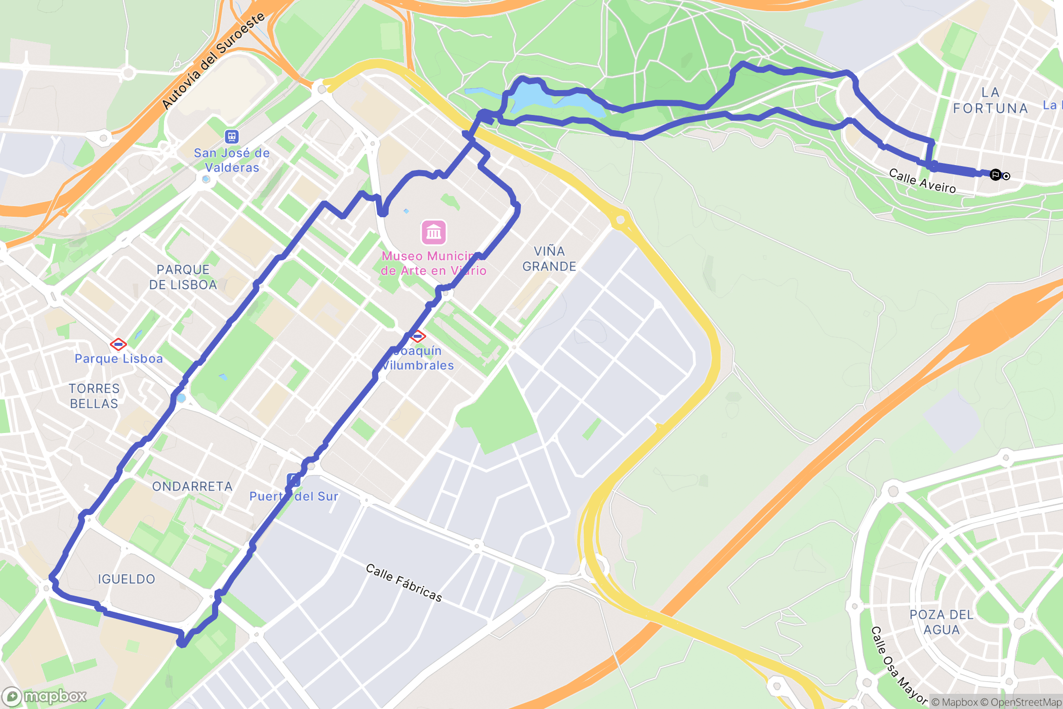 La Fortuna : carte du parcours de randonnée - Spain