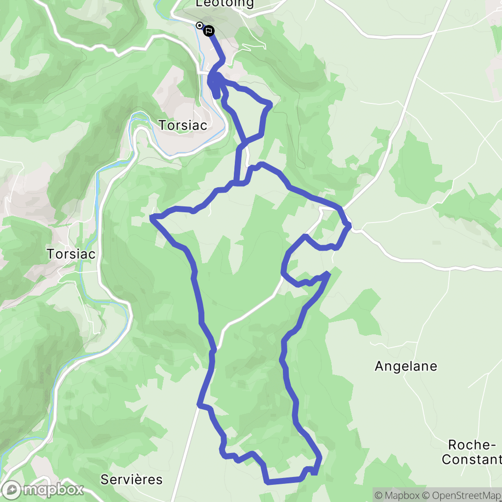 Léotoing : carte du parcours de randonnée - France