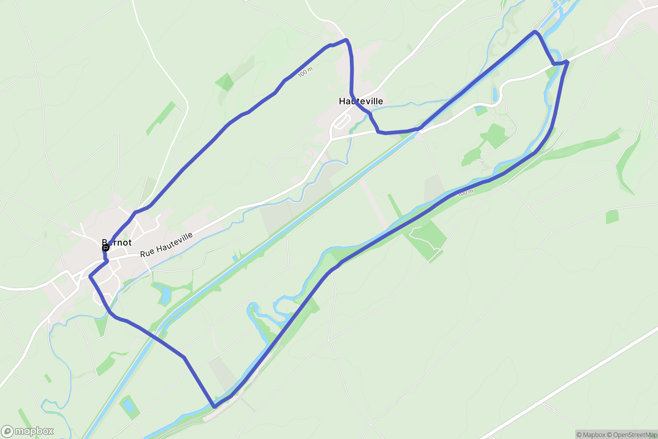 Bernot : carte du parcours de randonnée - France