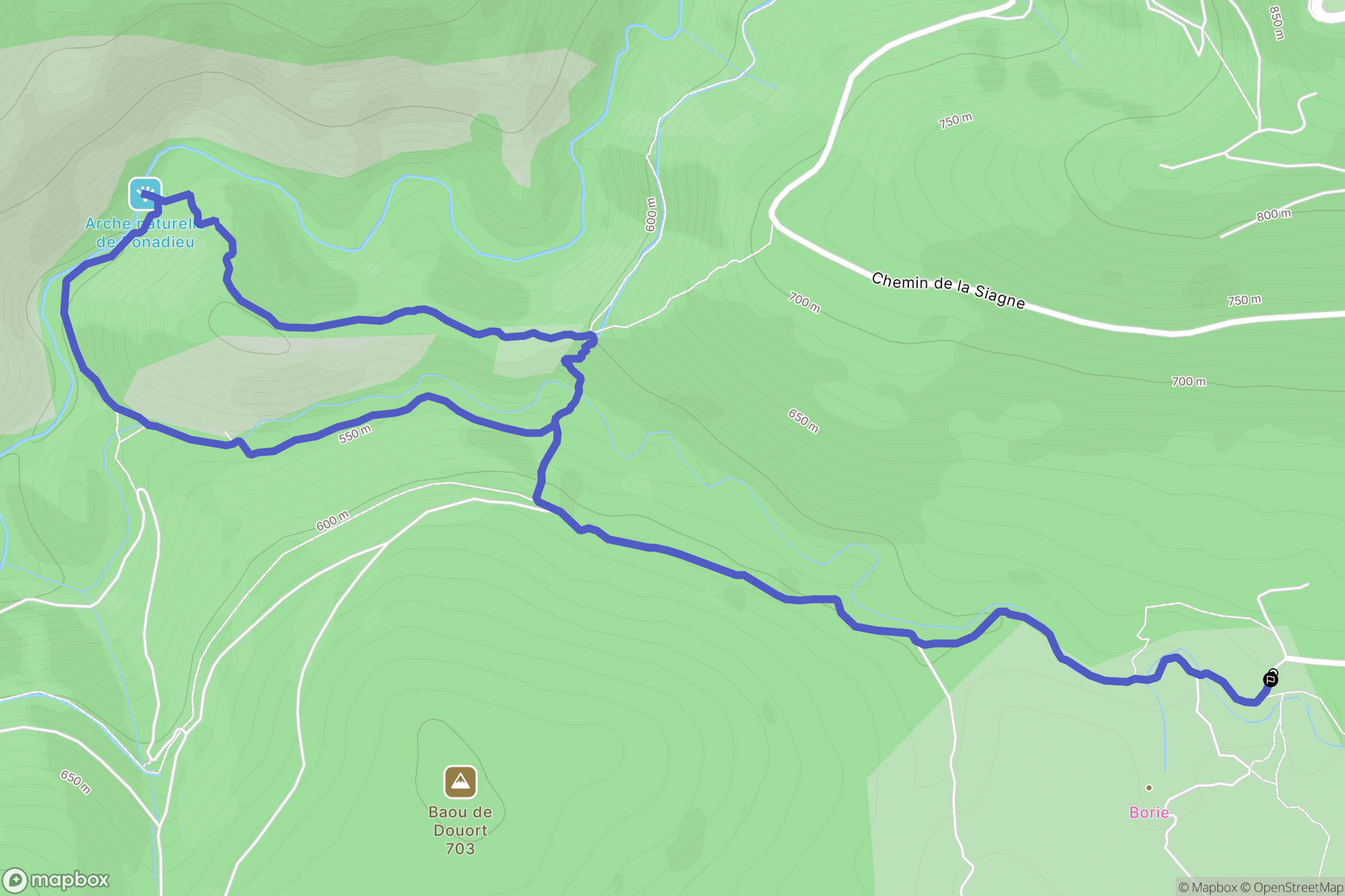 Saint-Vallier-de-Thiey : carte du parcours de randonnée - France