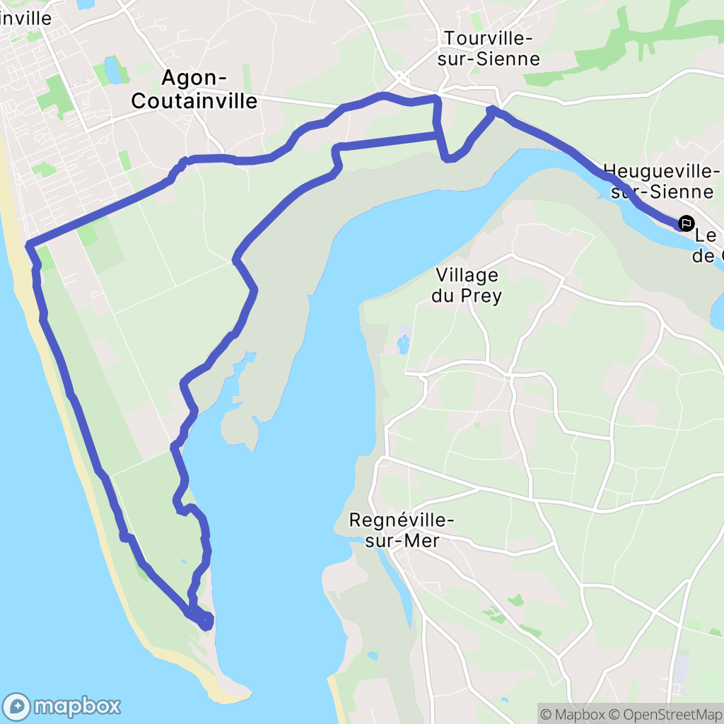 Heugueville-sur-Sienne : carte du parcours de randonnée - France