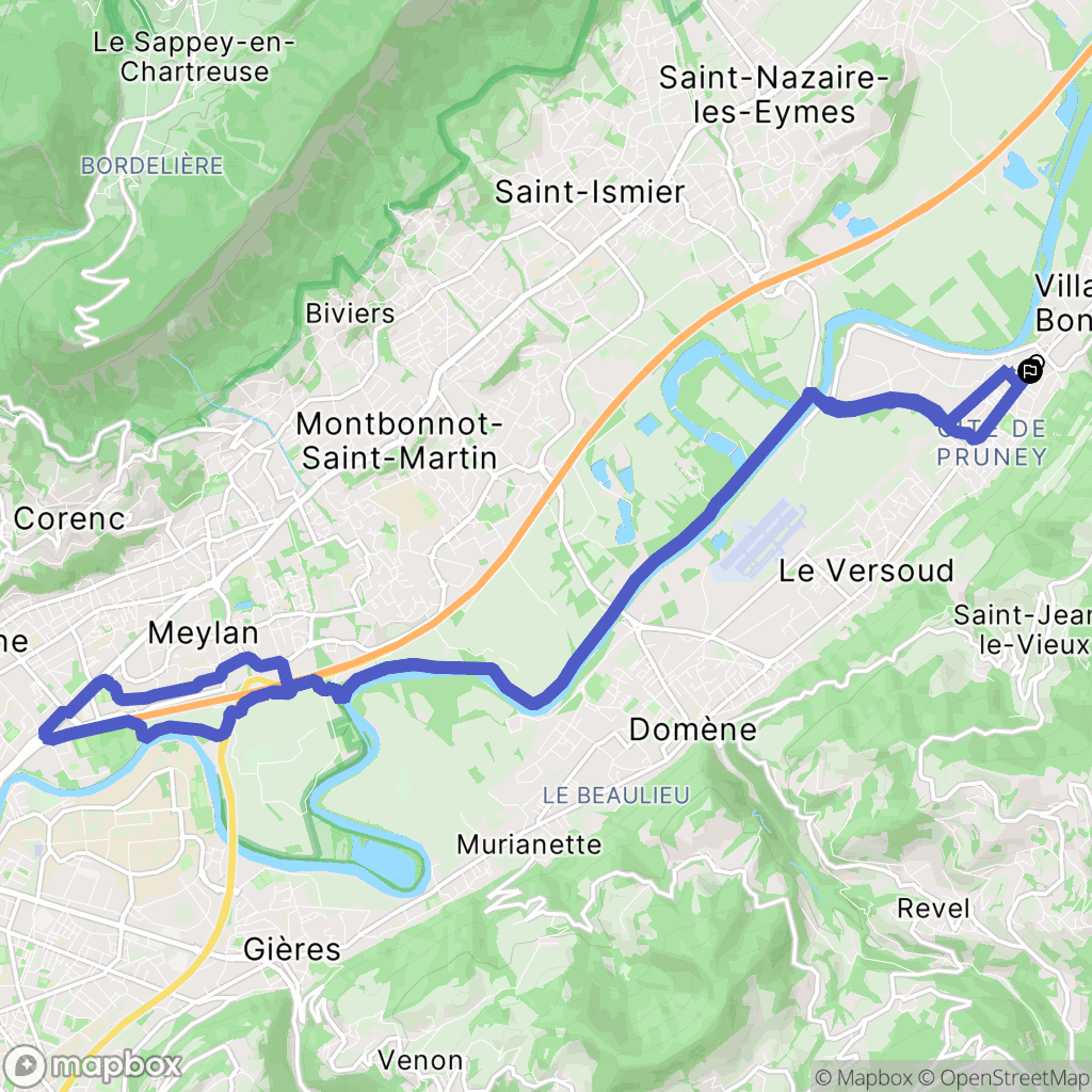 Villard-Bonnot : carte du parcours de randonnée - France