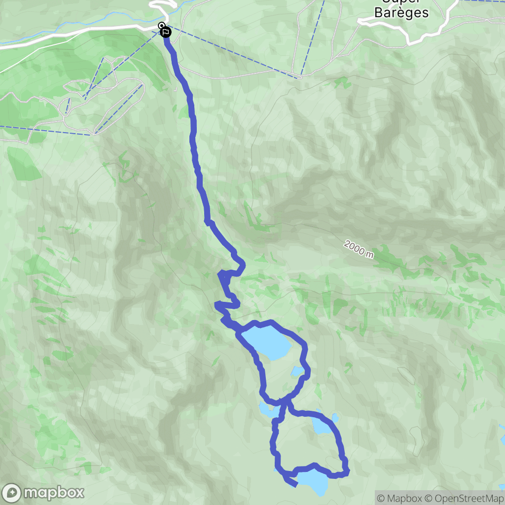 Barèges : carte du parcours de randonnée - France