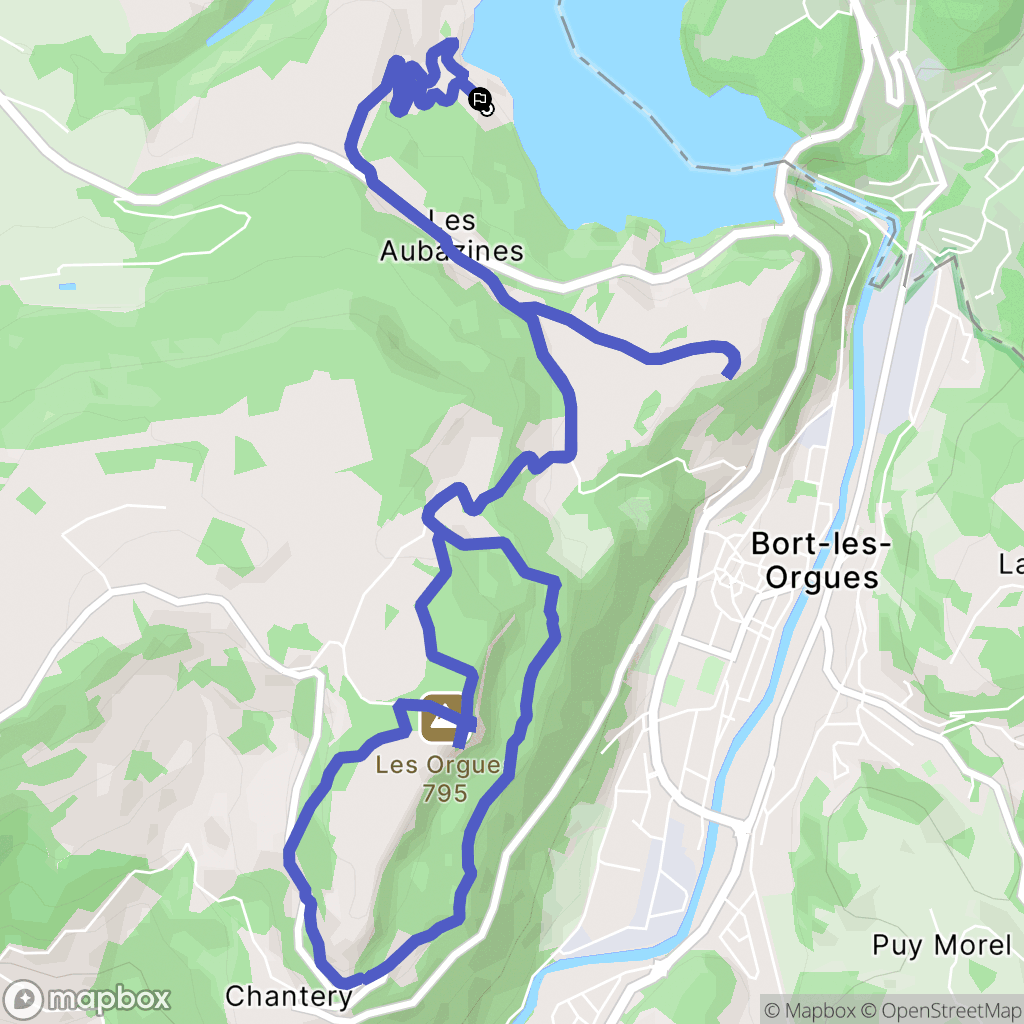 Bort-les-Orgues : carte du parcours de randonnée - France