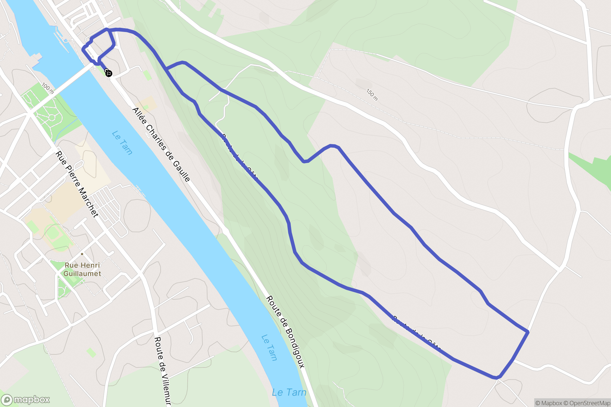 Villemur-sur-Tarn : carte du parcours de randonnée - France