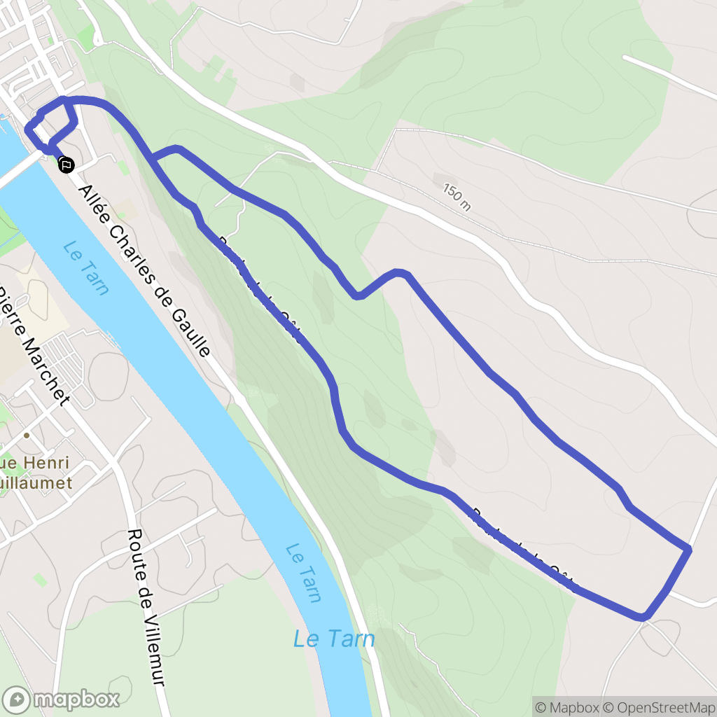 Villemur-sur-Tarn : carte du parcours de randonnée - France