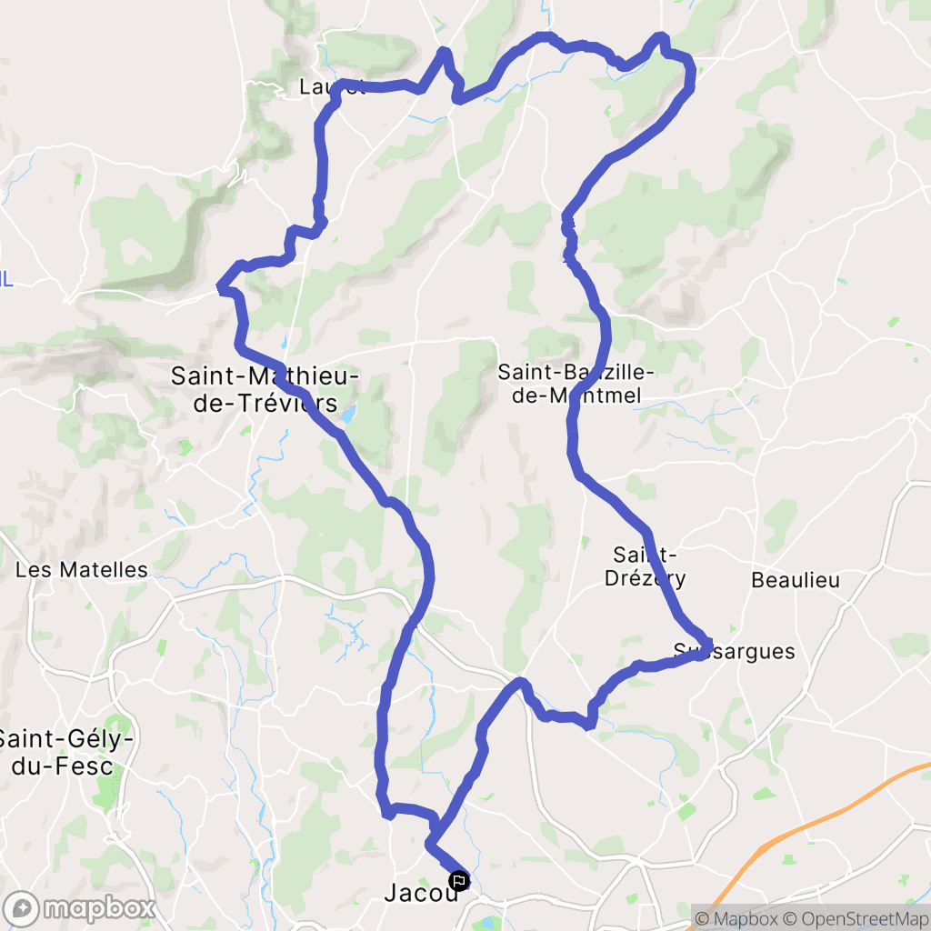 Jacou : carte du parcours de randonnée - France