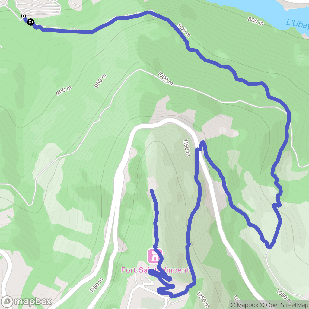 Ubaye-Serre-Ponçon : carte du parcours de randonnée - France
