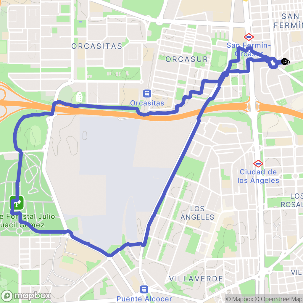Madrid : carte du parcours de randonnée - Spain