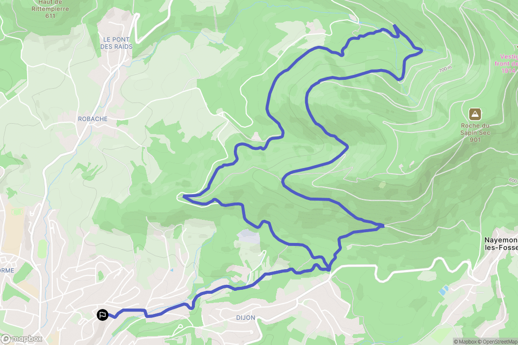Saint-Dié-des-Vosges : carte du parcours de randonnée - France