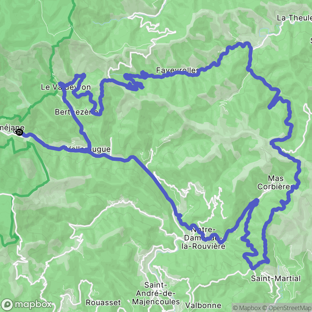Val-d'Aigoual : carte du parcours de randonnée - France