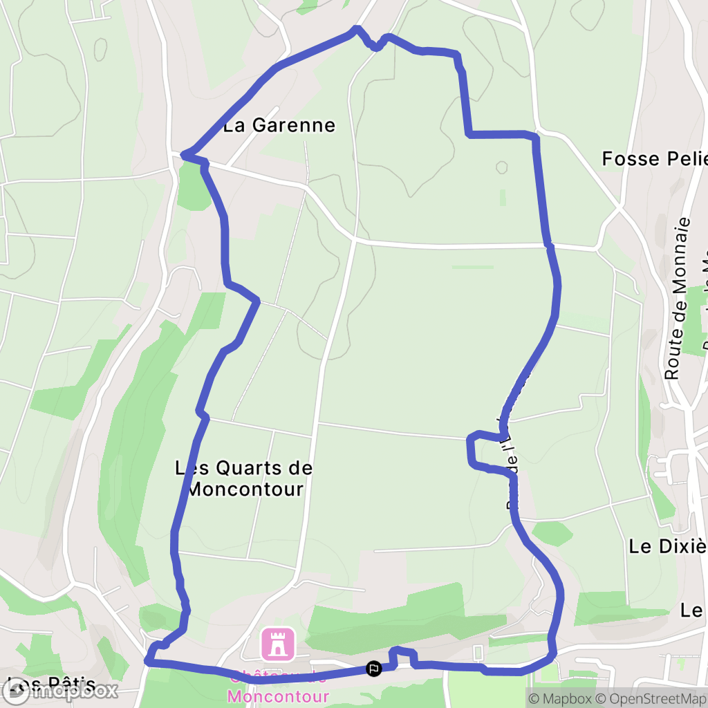 Vouvray : carte du parcours de randonnée - France