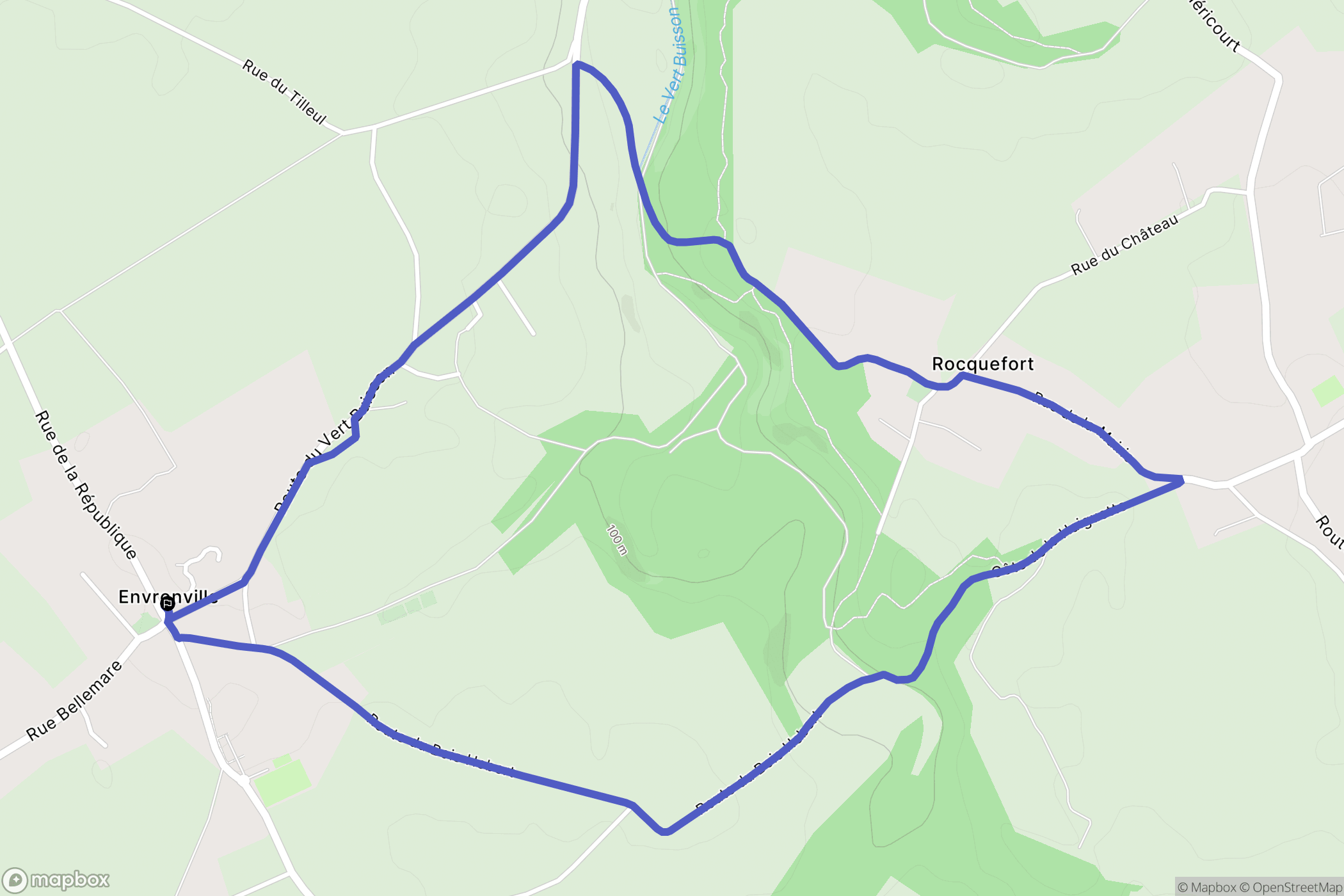 Envronville : carte du parcours de randonnée - France