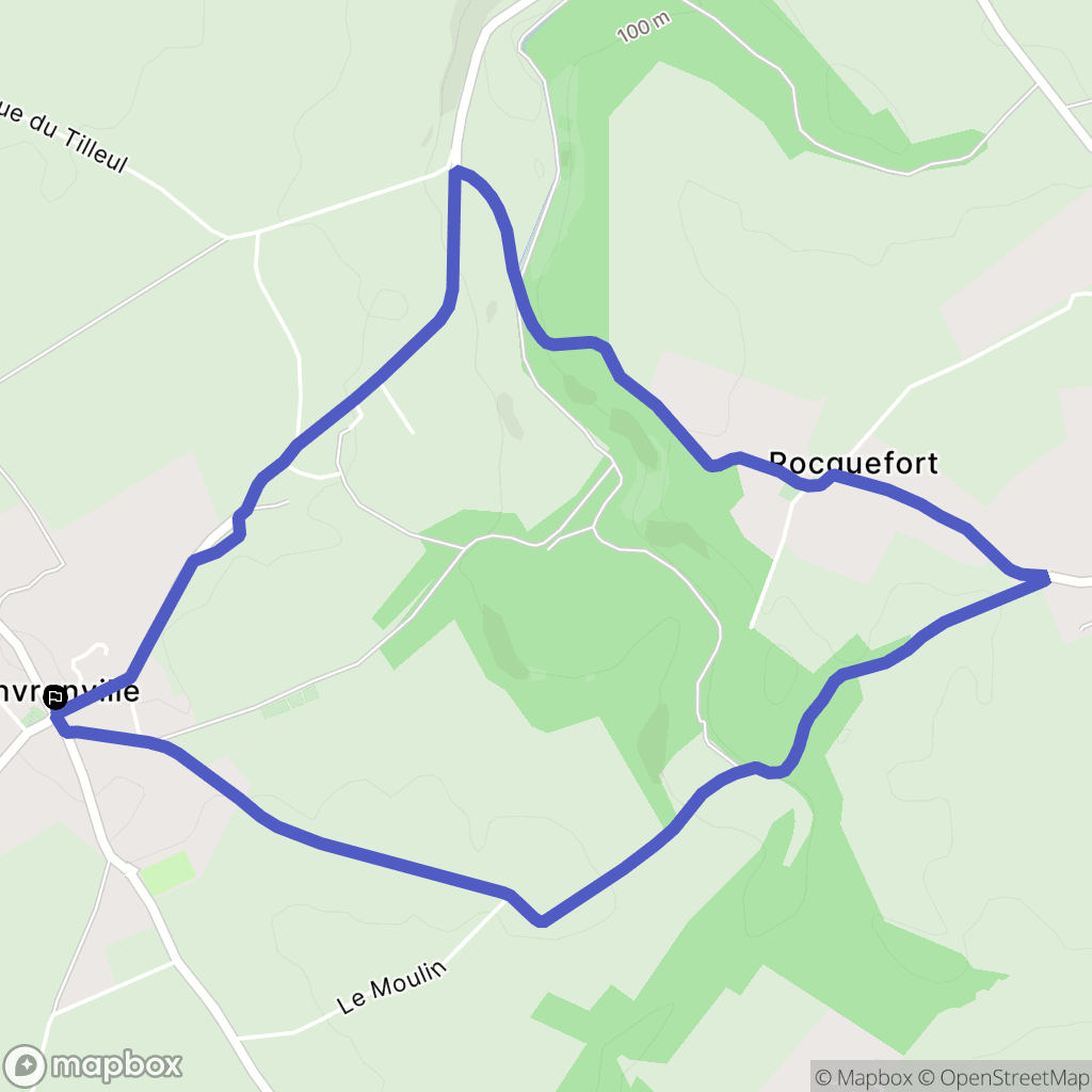 Envronville : carte du parcours de randonnée - France