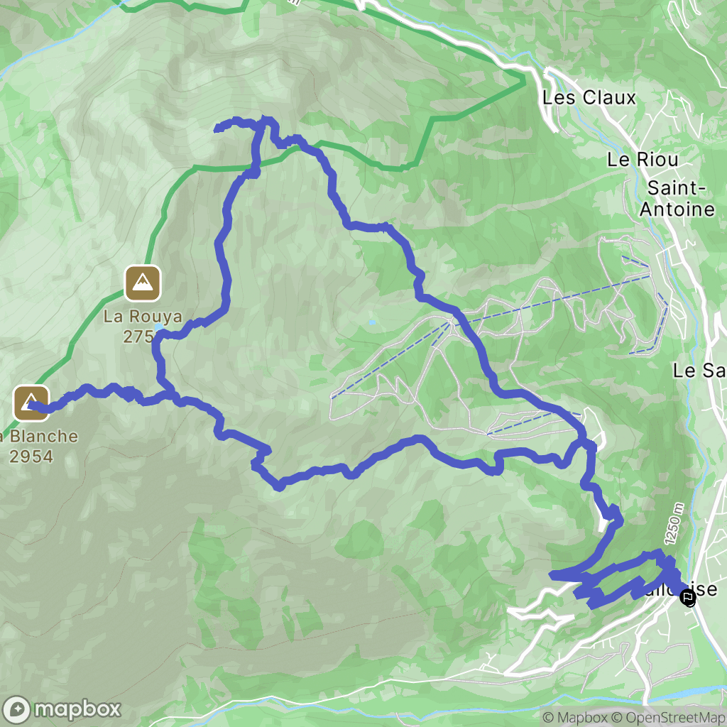 Vallouise-Pelvoux : carte du parcours de randonnée - France