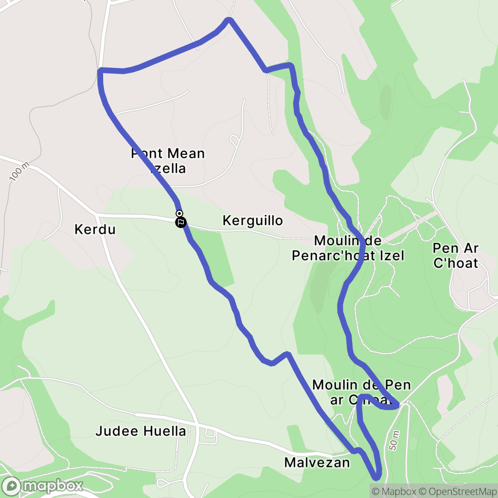 Saint-Divy : carte du parcours de randonnée - France