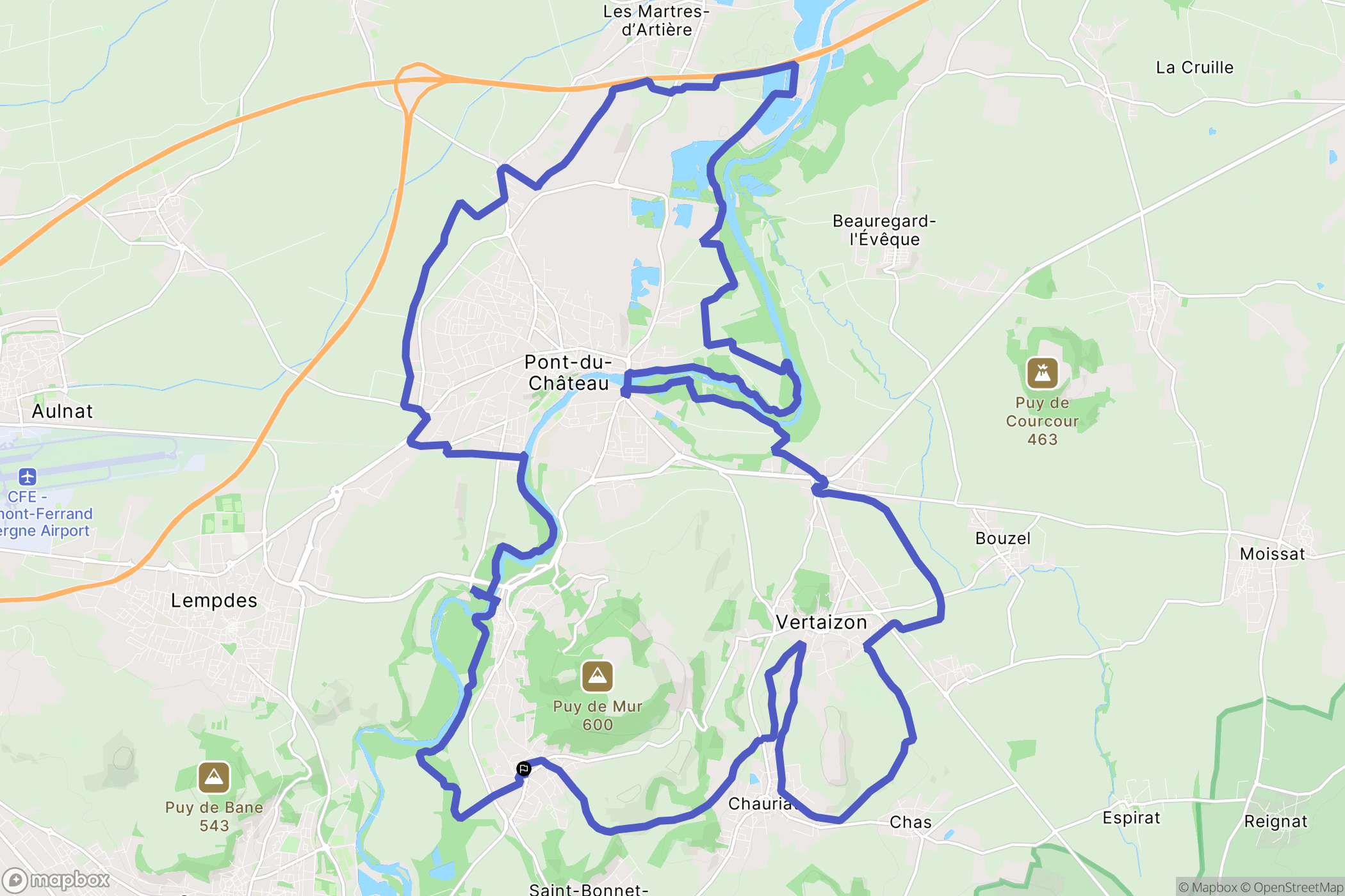 Mur-sur-Allier : carte du parcours de randonnée - France