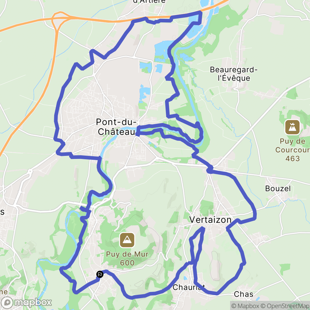 Mur-sur-Allier : carte du parcours de randonnée - France