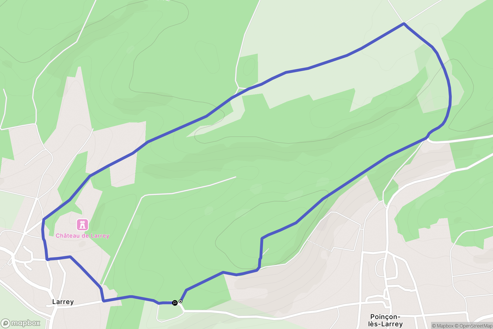 Larrey : carte du parcours de randonnée - France