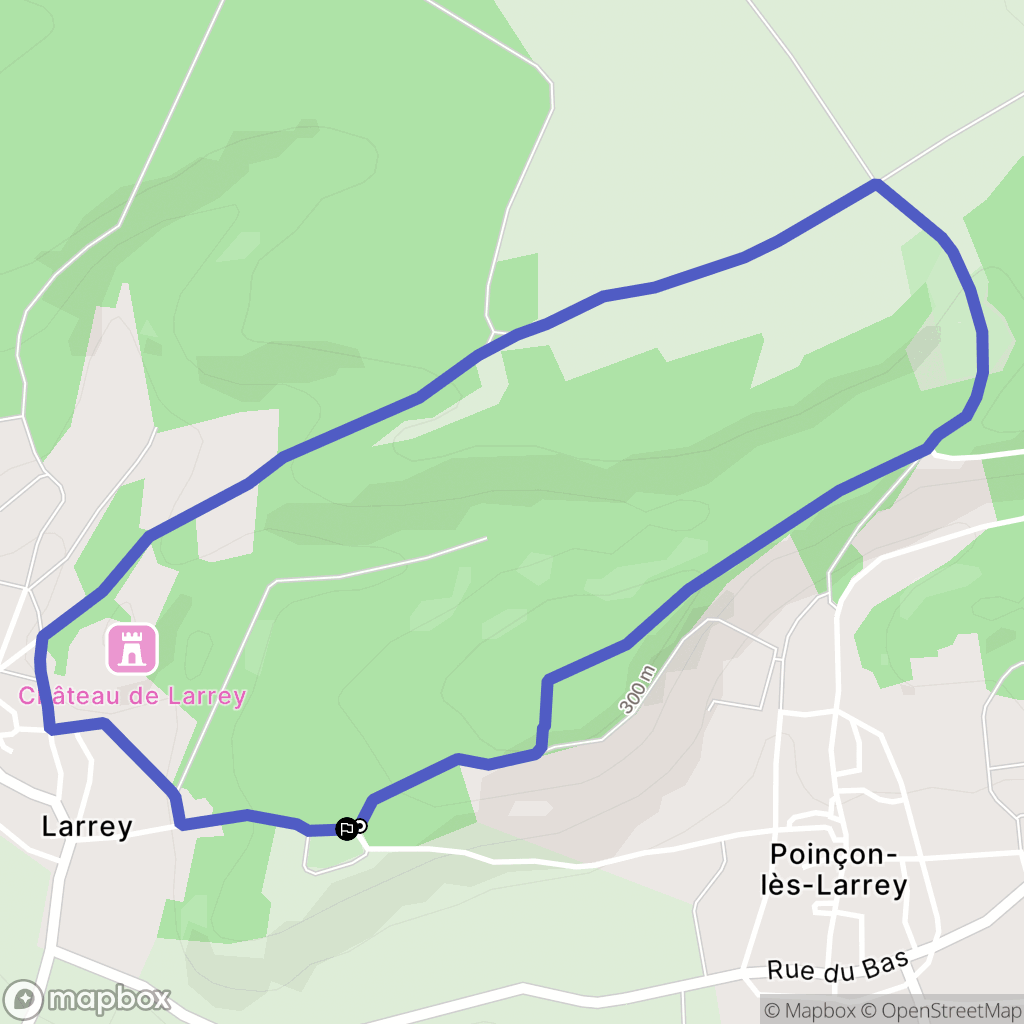Larrey : carte du parcours de randonnée - France