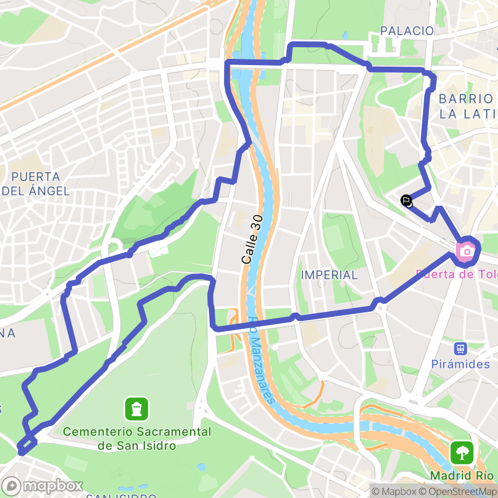 Madrid : carte du parcours de randonnée - Spain