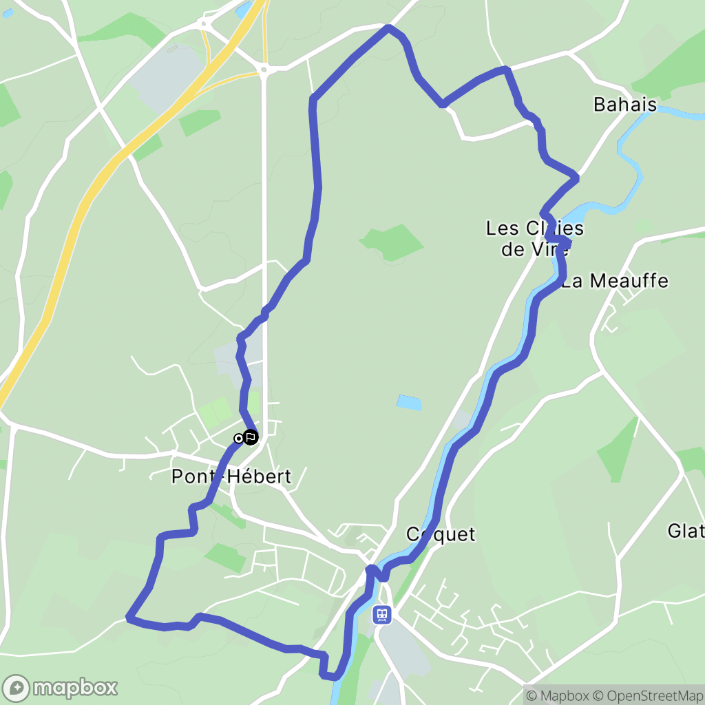 Pont-Hébert : carte du parcours de randonnée - France