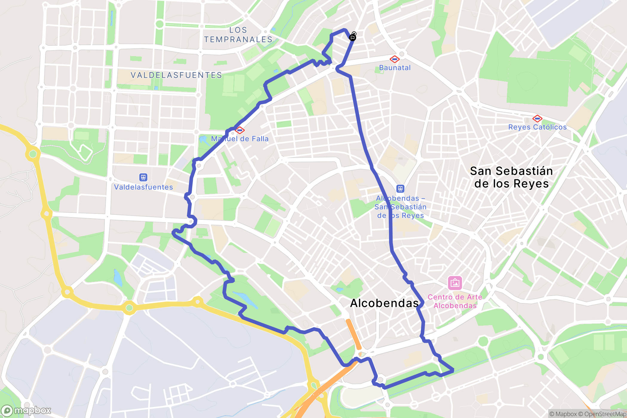 San Sebastián de los Reyes : carte du parcours de randonnée - Spain