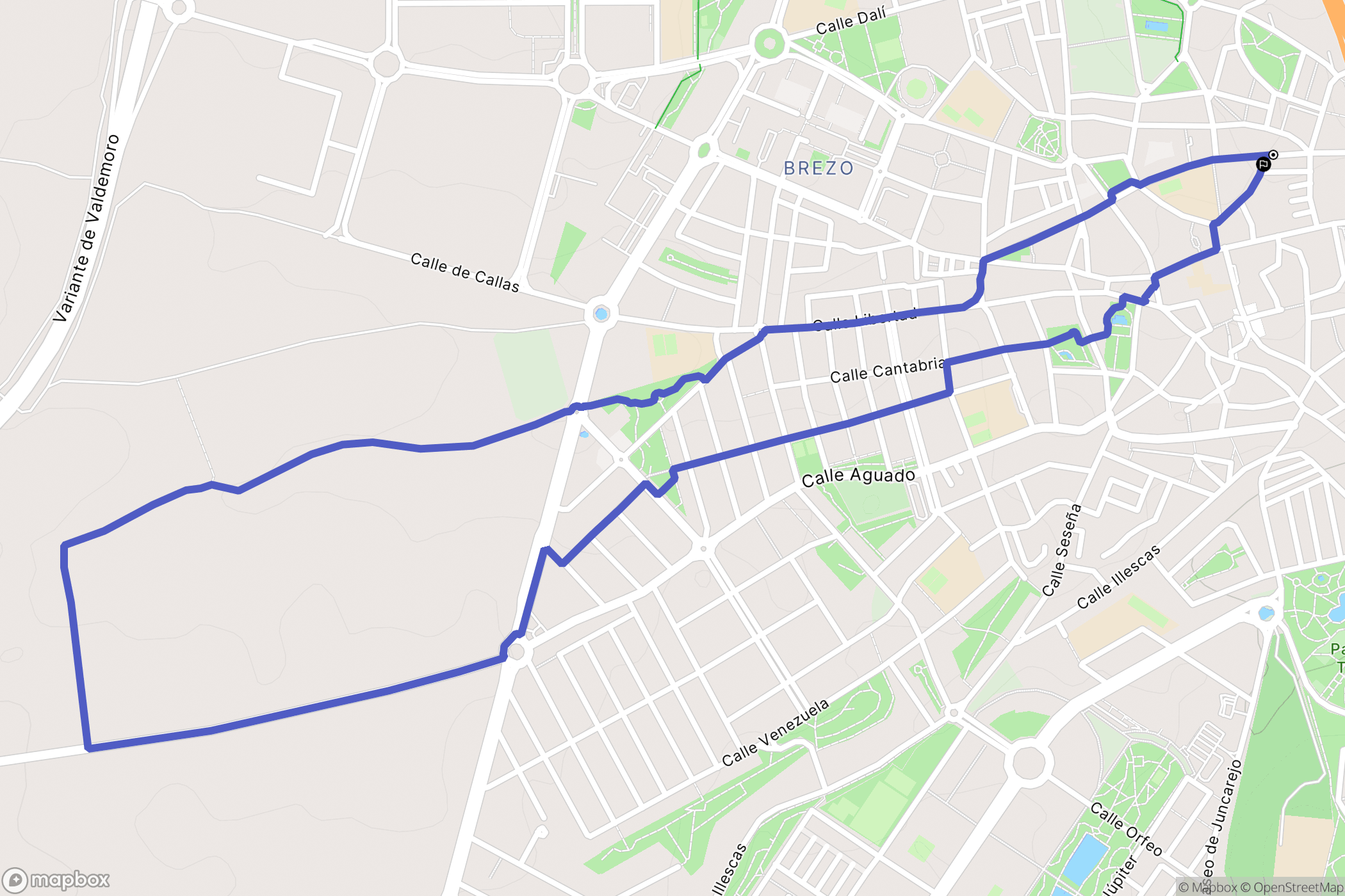 Valdemoro : carte du parcours de randonnée - Spain