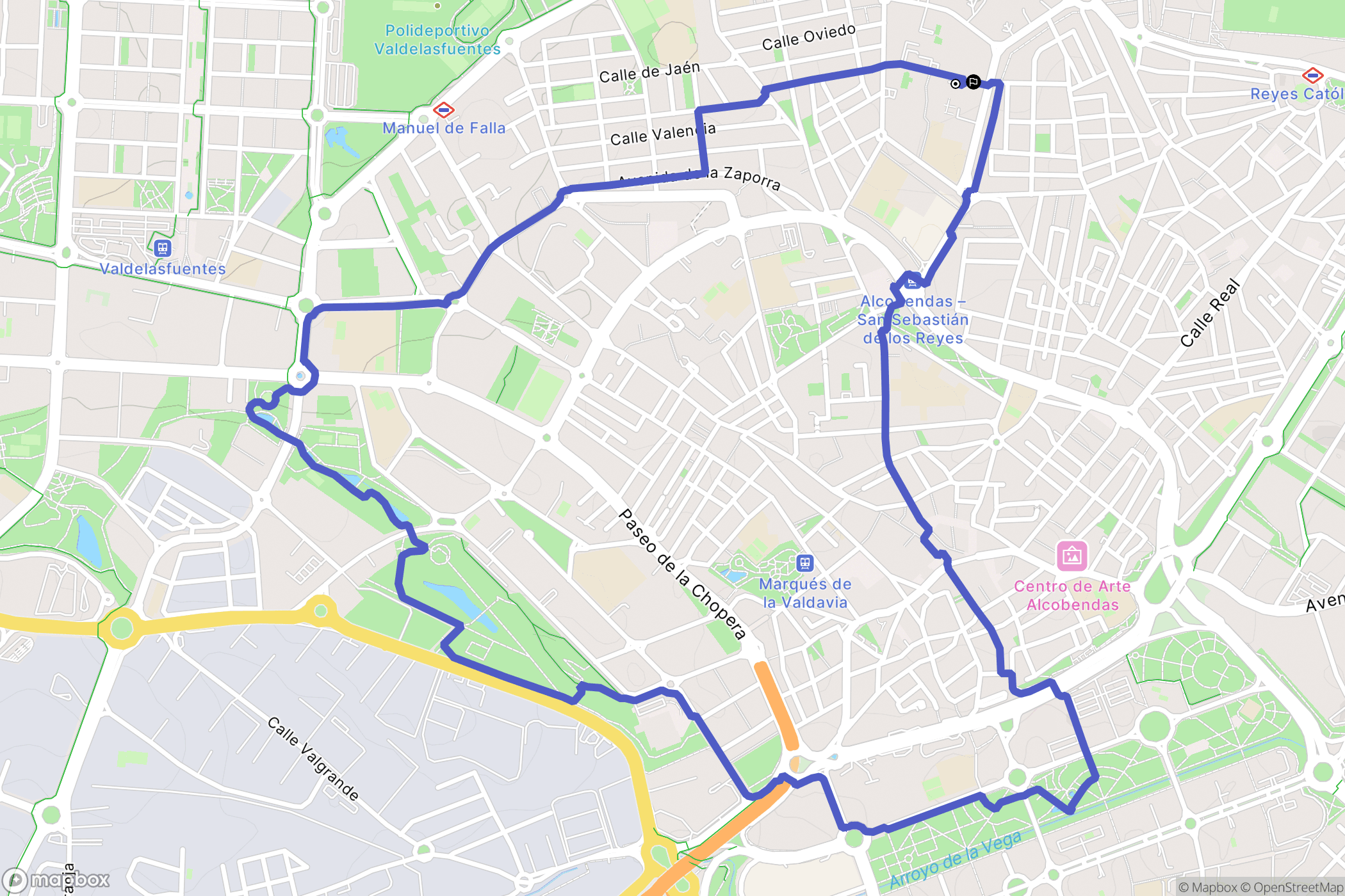 San Sebastián de los Reyes : carte du parcours de randonnée - Spain