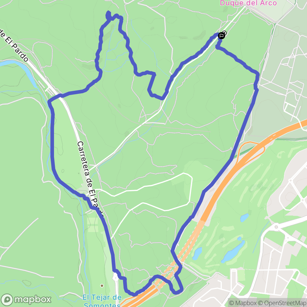 Madrid : carte du parcours de randonnée - Spain