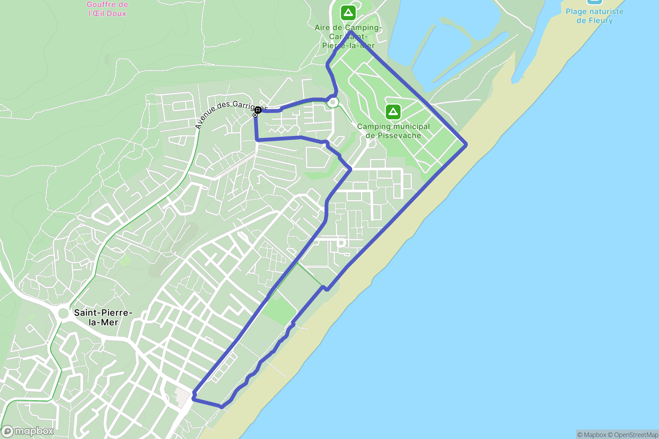 Fleury : carte du parcours de randonnée - France