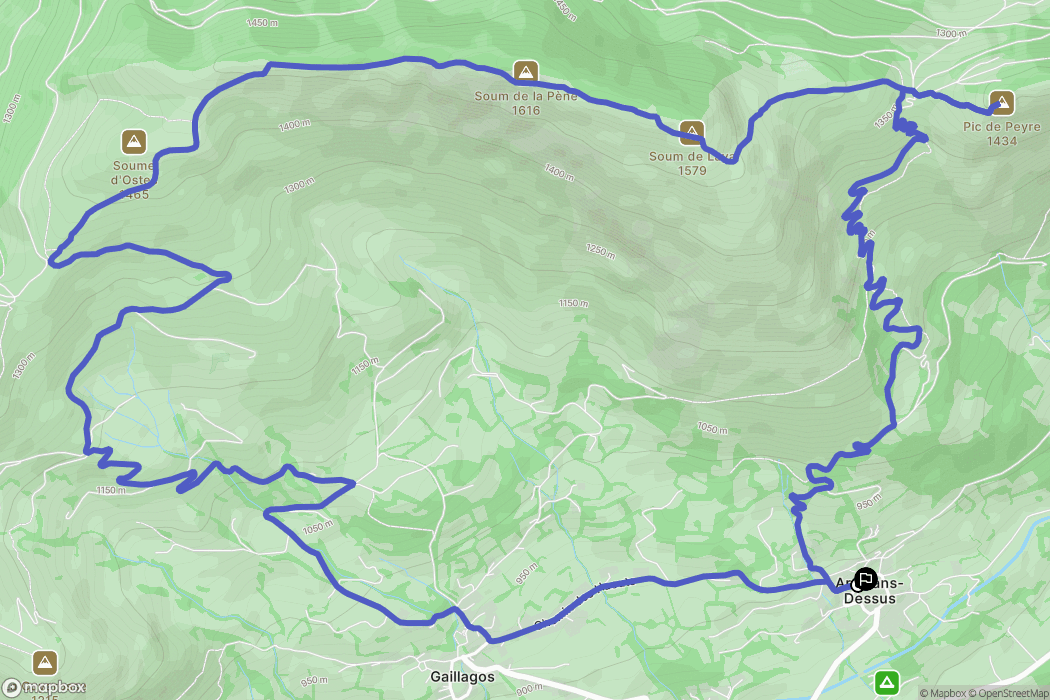 Arcizans-Dessus : carte du parcours de randonnée - France