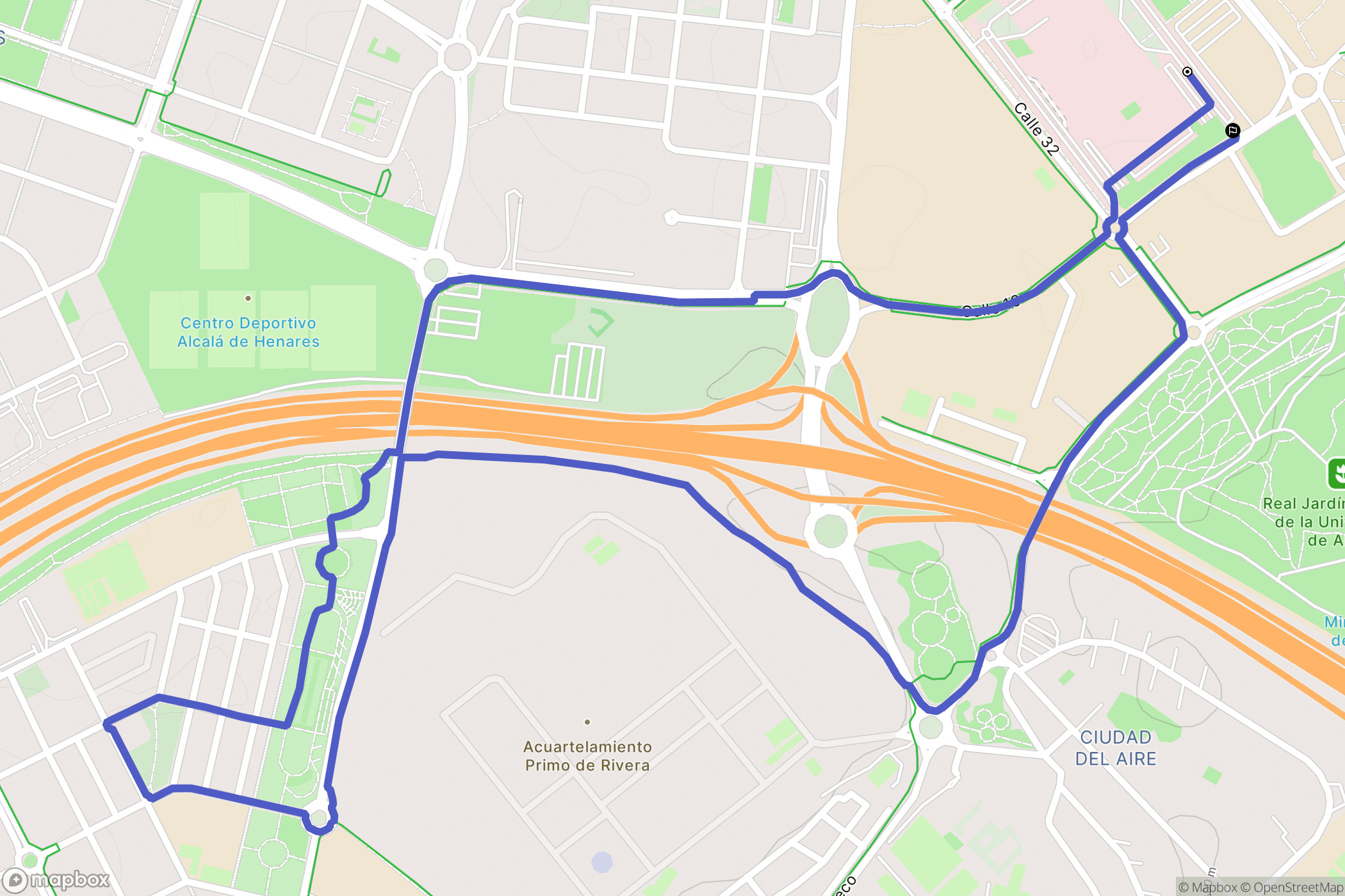 Alcalá de Henares : carte du parcours de randonnée - Spain