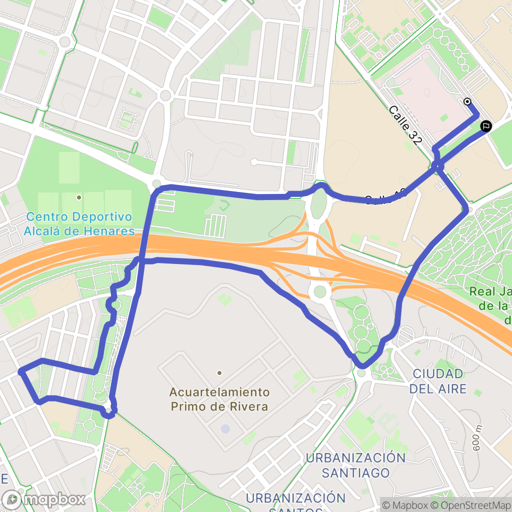 Alcalá de Henares : carte du parcours de randonnée - Spain