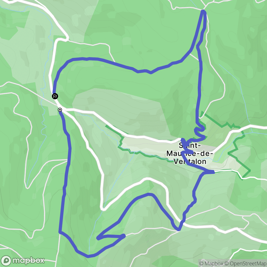 Pont de Montvert - Sud Mont Lozère : carte du parcours de randonnée - France