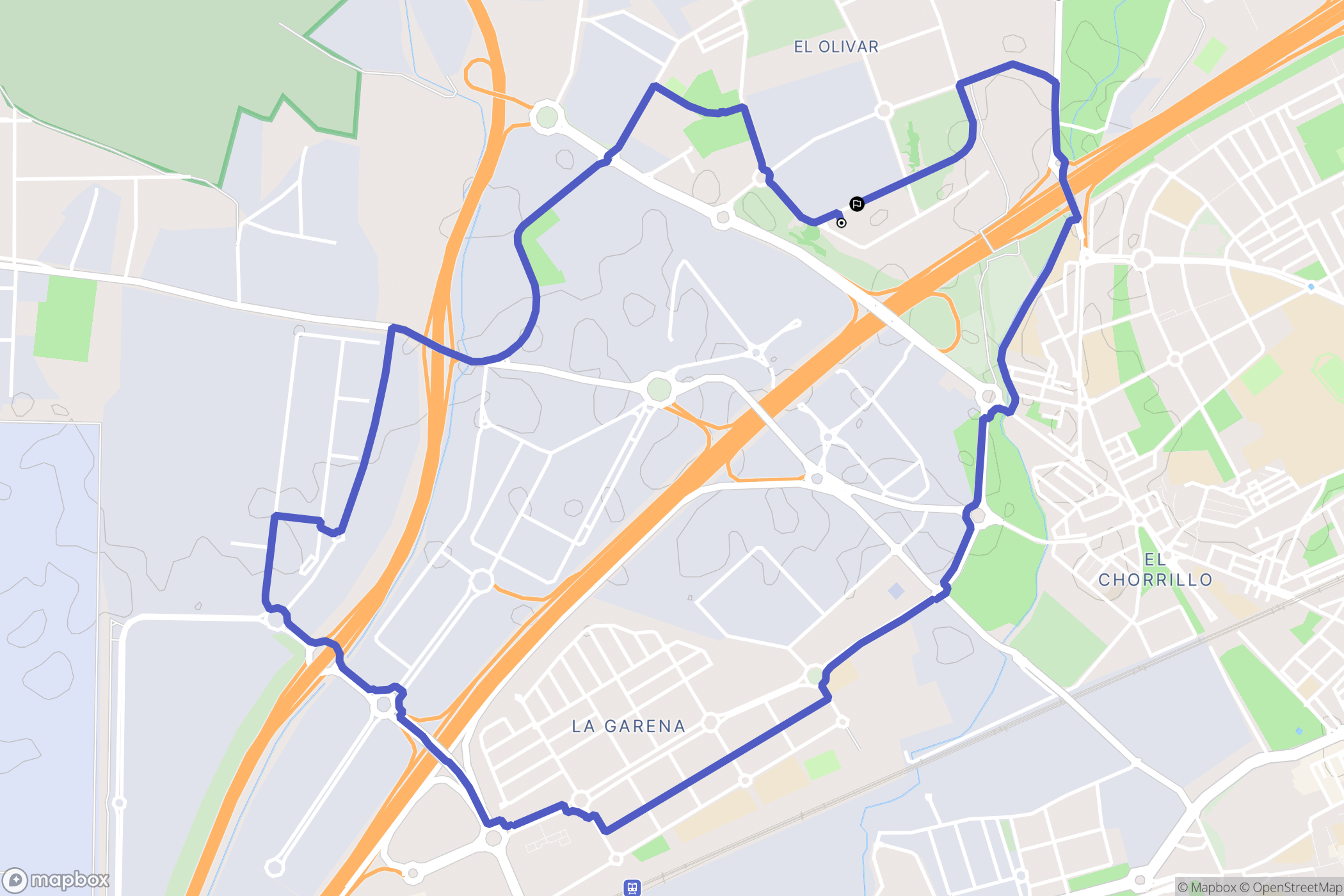 Alcalá de Henares : carte du parcours de randonnée - Spain