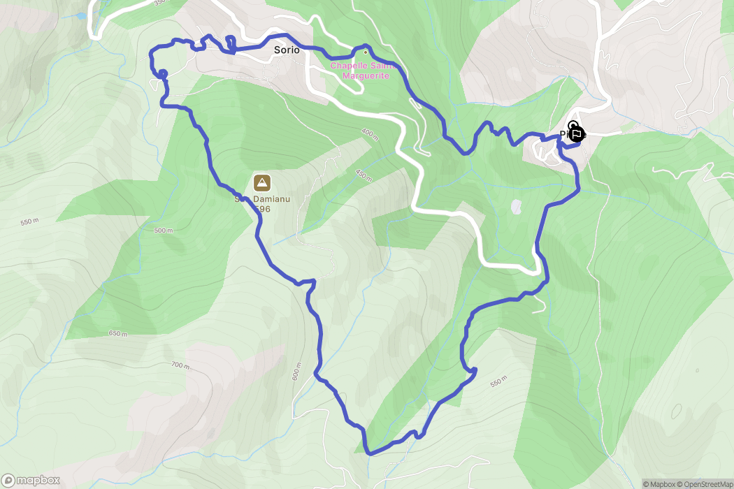 Piève : carte du parcours de randonnée - France