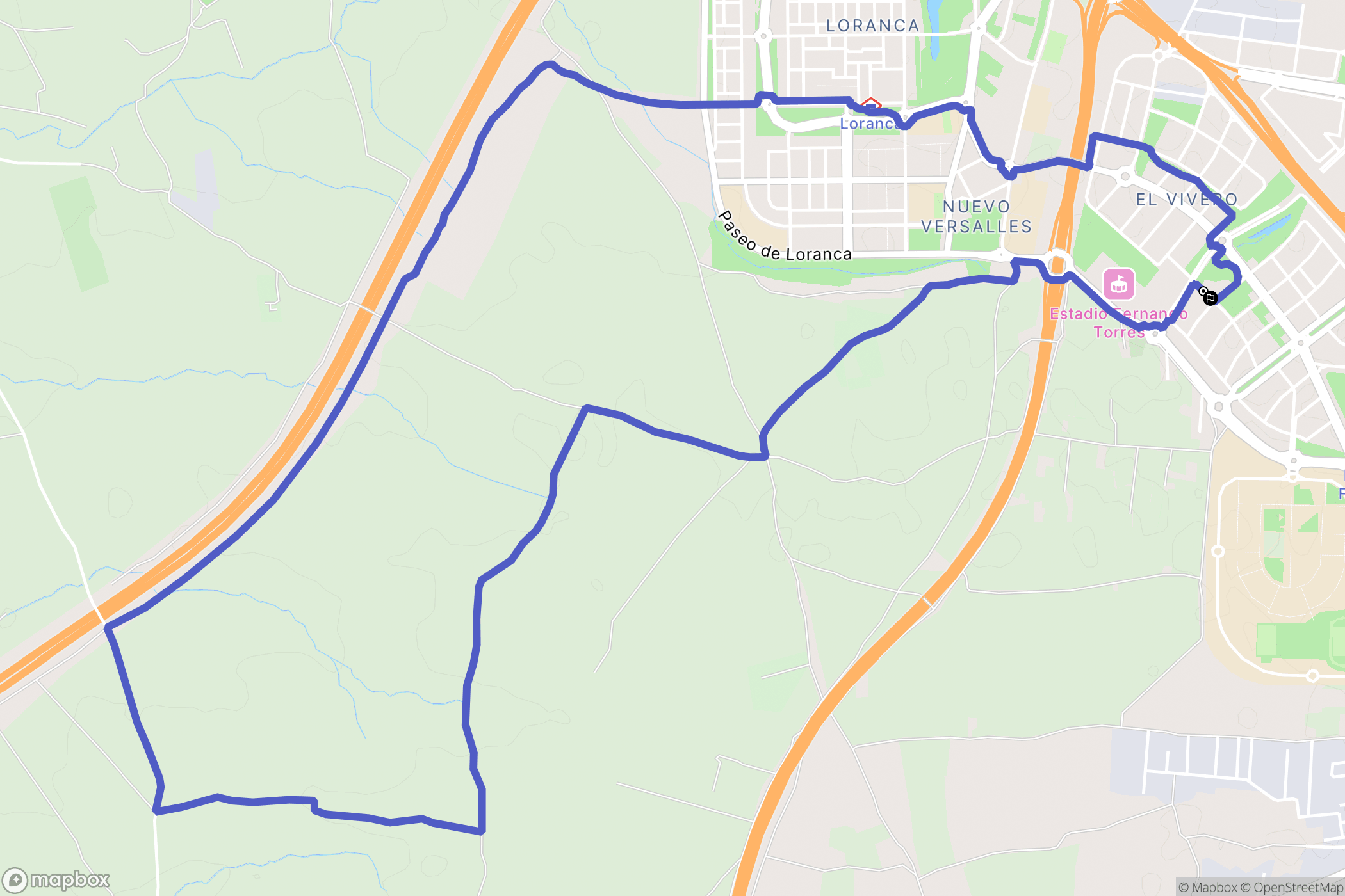 Fuenlabrada : carte du parcours de randonnée - Spain
