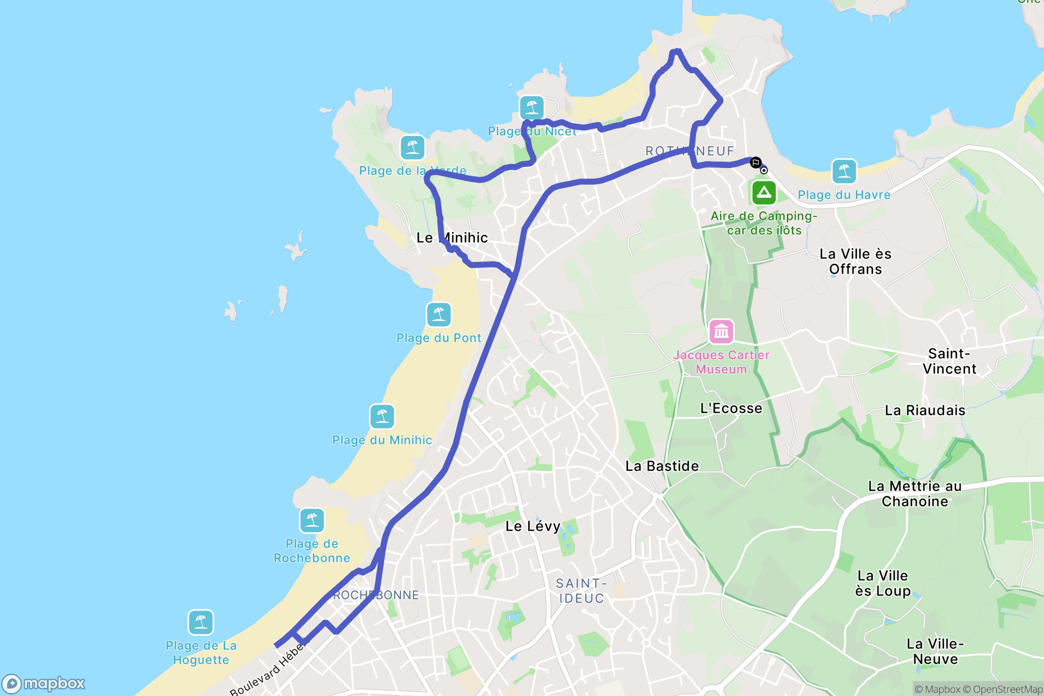 Saint-Malo : carte du parcours de randonnée - France