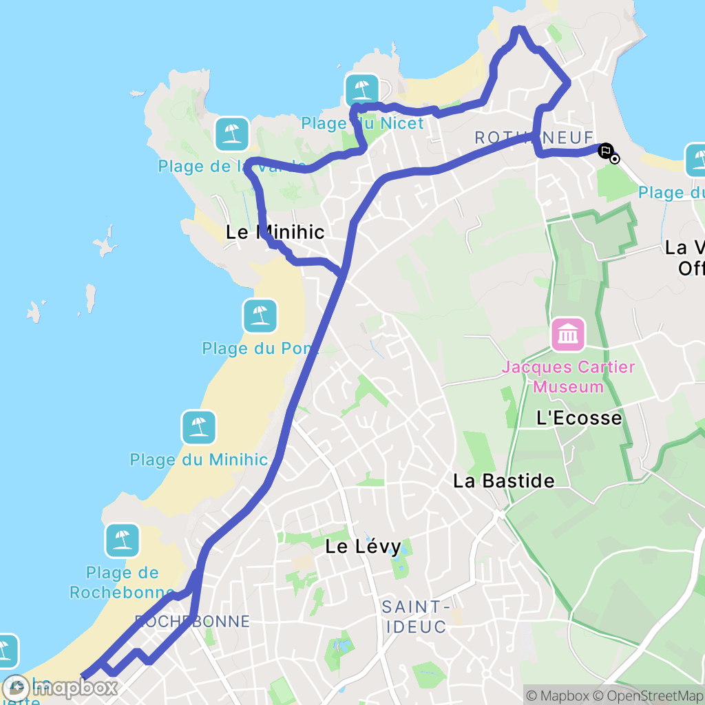 Saint-Malo : carte du parcours de randonnée - France