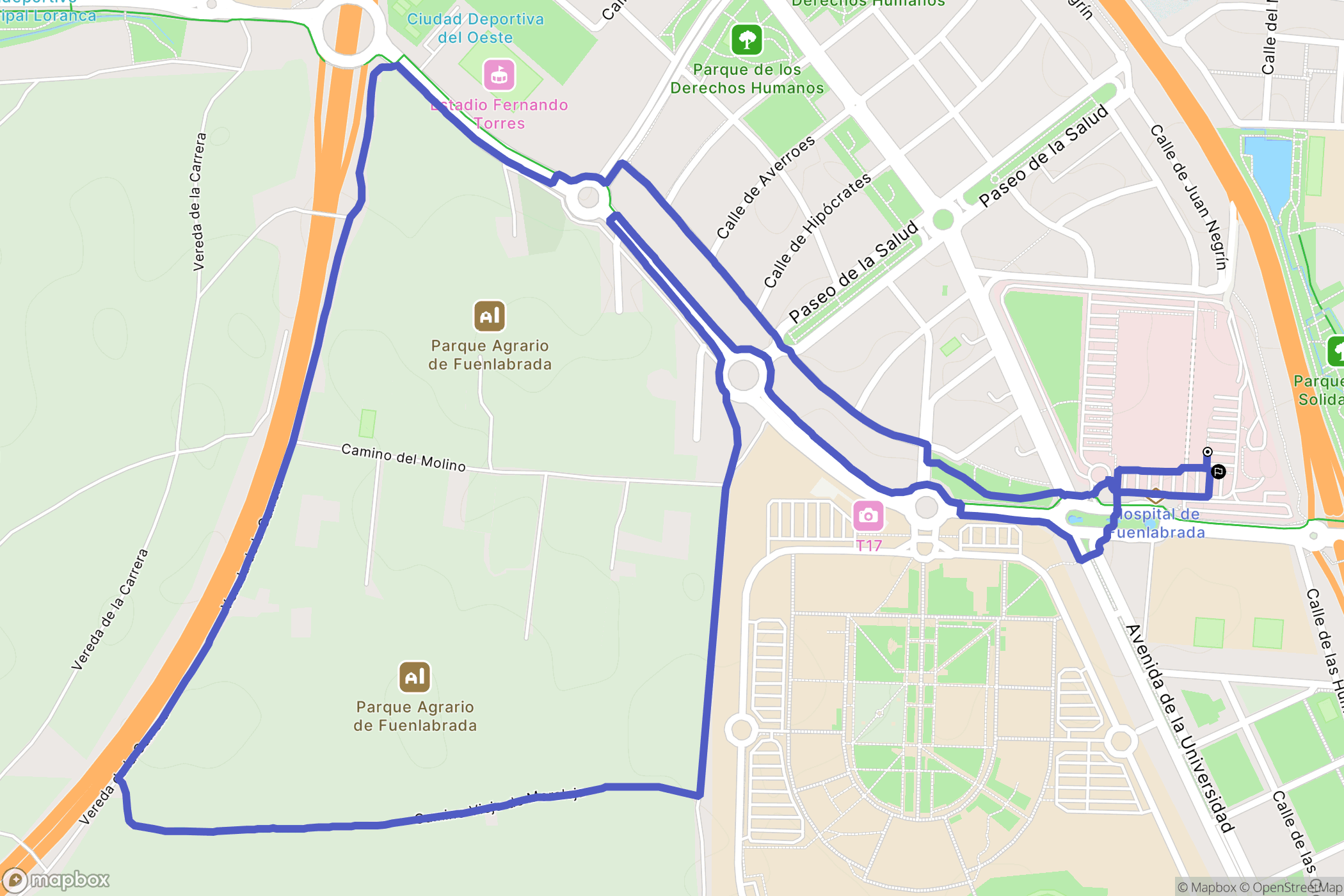 Fuenlabrada : carte du parcours de randonnée - Spain