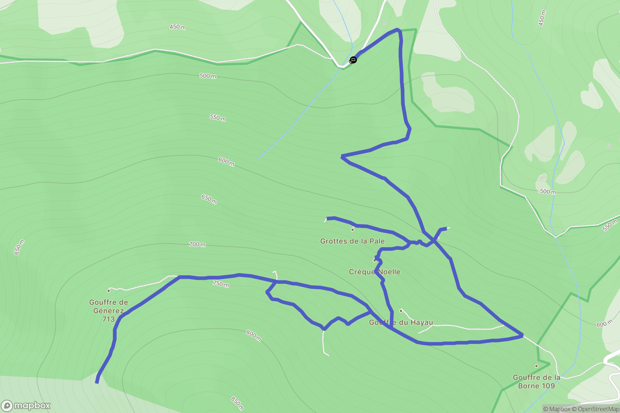 Saint-Pé-de-Bigorre : carte du parcours de randonnée - France