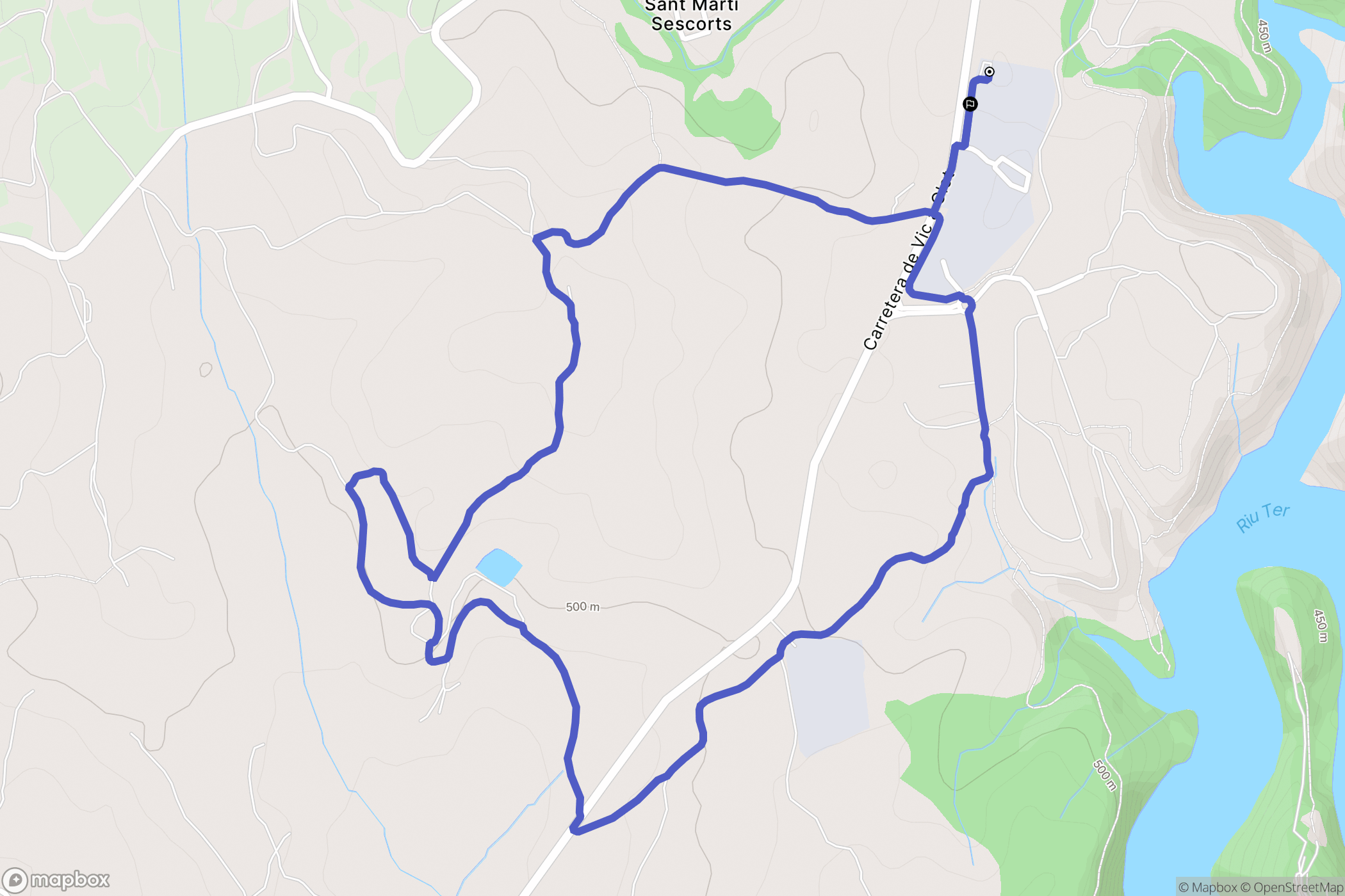 Sant Martí Sescorts : carte du parcours de randonnée - Spain