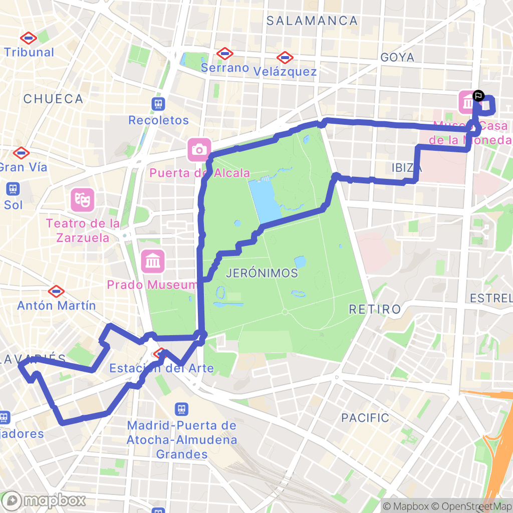 Madrid : carte du parcours de randonnée - Spain