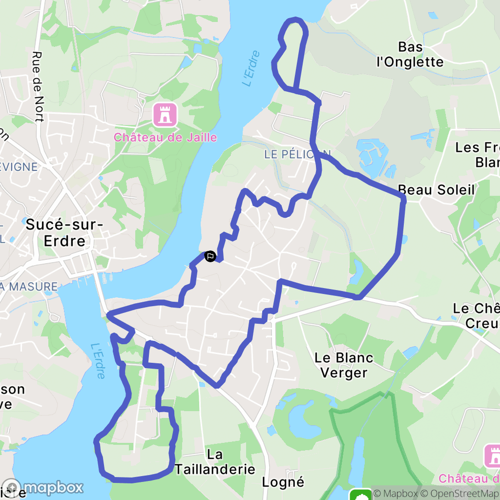 Sucé-sur-Erdre : carte du parcours de randonnée - France
