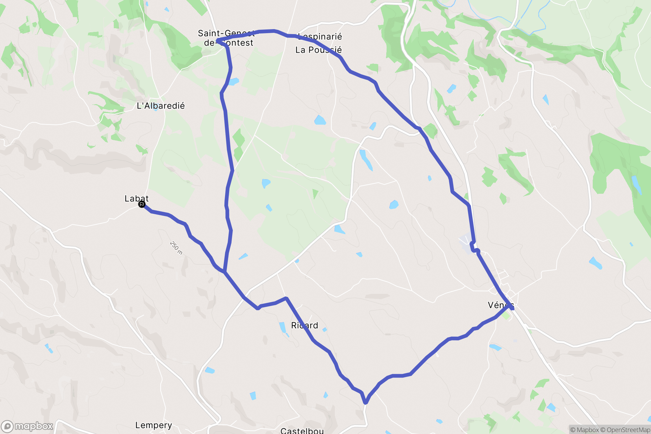Lautrec : carte du parcours de randonnée - France