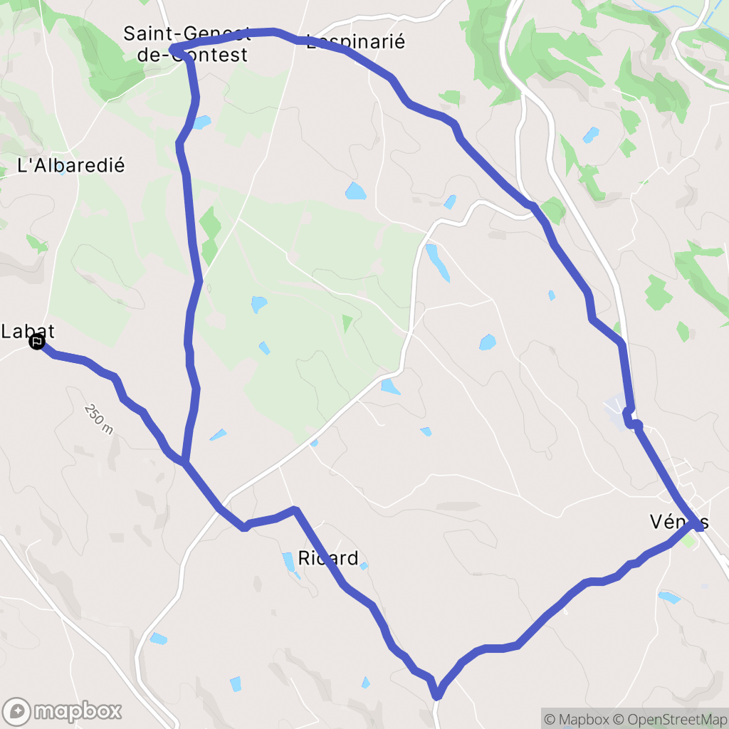 Lautrec : carte du parcours de randonnée - France
